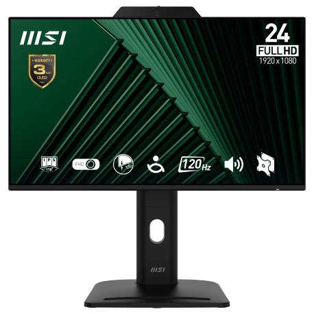 MSI PRO MP242PMG - LCD monitor - 24" (23.8" viewable) - 1920 x 1080 Full HD (1080p) @ 120 Hz - IPS - 300 cd / m² - 1500:1 - 1 ms - HDMI, VGA, DisplayPort - speakers - 0
