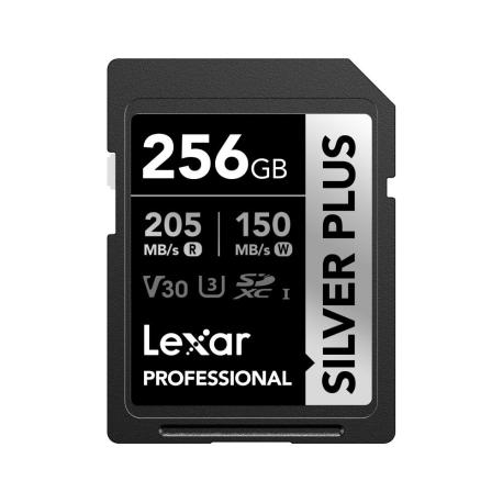Lexar Professional SILVER PLUS - Flash memory card - 256 GB - Video Class V30 / UHS-I U3 - SDXC UHS-I - 0
