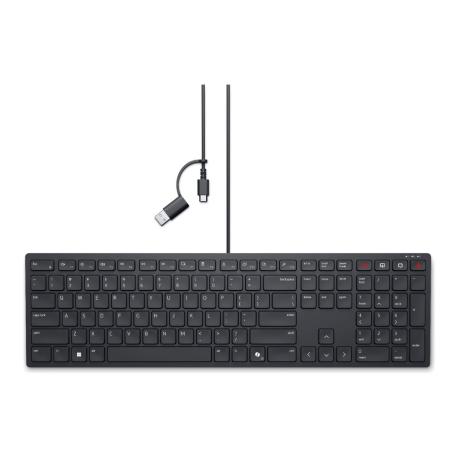 Dell Wired Collaboration Keyboard KB525C - Keyboard - USB, USB-C - QWERTY - Ukrainian - black - 0