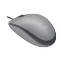 Logitech M110 Silent - Mouse - right and left-handed - optical - 3 buttons - wired - USB-A - mid grey