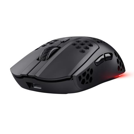 Trust GXT 929 Helox - Mouse - ultra-lightweight, gaming - right-handed - optical - 6 buttons - wireless - 2.4 GHz - USB wireless receiver - black - 0