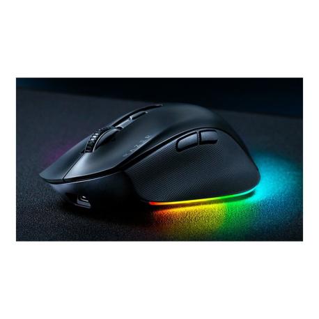 Razer Pro Click - Mouse - ergonomic - right-handed - optical - 9 buttons - wireless, wired - Bluetooth, 2.4 GHz, USB-C - 0
