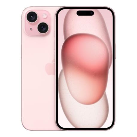 Apple iPhone 15 - 5G smartphone - dual-SIM  /  Internal Memory 512 GB - OLED display - 6.1" - 2556 x 1179 pixels - 2x rear cameras 48 MP, 12 MP - front camera 12 MP - pink - 0