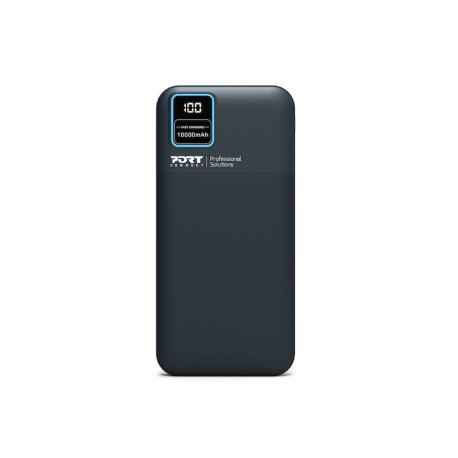 PORT Connect - Power bank - 10000 mAh - 2.1 A - QC - 2 output connectors (2 x USB) - on cable: USB-A - 0