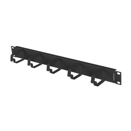 Lanberg - Rack cable management panel - RAL 9004, black - 1U - 19" - 0
