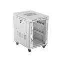 Lanberg - Rack cabinet - flat pack - with 6 cooling fans - free-standing - RAL 7035, grey - 15U - 19"