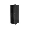 Lanberg FF01 series - Rack cabinet - with 4 cooling fans - free-standing, floor-standing - black, RAL 9004 - 42U - 19"