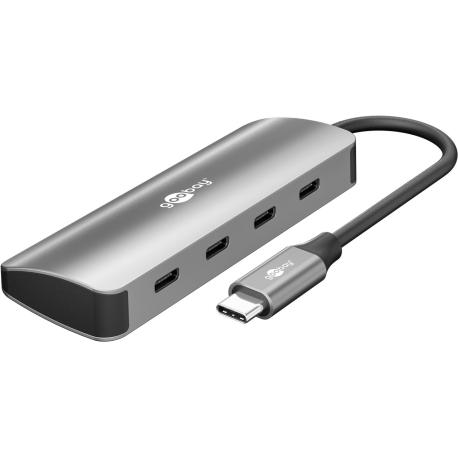 goobay - Hub - 10 Gbit / s, slim - 4 x USB-C 3.2 - desktop - 0
