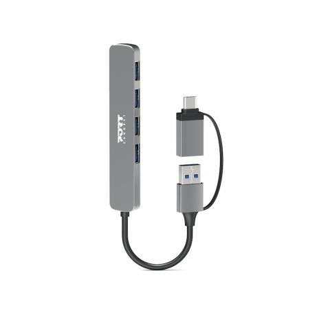 PORT Connect - Hub - USB-C / USB-A - 4 x SuperSpeed USB 3.0 - desktop - 0