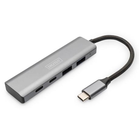 DIGITUS - Hub - USB-C, 4 port - 2 x USB + 2 x USB-C - desktop - 0