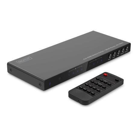 DIGITUS - Video/audio switch - multi-viewer, 4K/30Hz - 4 x 2 - desktop - 0
