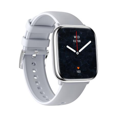 TelForceOne Myphone Watch Pastel - Silver - smart watch with strap - silicone - foggy day - wrist size: up to 215 mm - display 1.75" - 128 MB - Bluetooth - 37 g - 0
