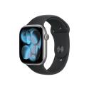 Apple Watch Series 11 (GPS + Cellular) - 46 mm - space grey aluminium - smart watch with sport band - fluoroelastomer - black - band size: S/M - 64 GB - LTE, Wi-Fi 4, UWB, Bluetooth - 5G - 36.9 g