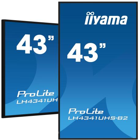 iiyama ProLite LH4341UHS-B2 - 43" Diagonal Class (42.5" viewable) LED-backlit LCD display - digital signage - 4K UHD (2160p) 3840 x 2160 - black, glossy - 0