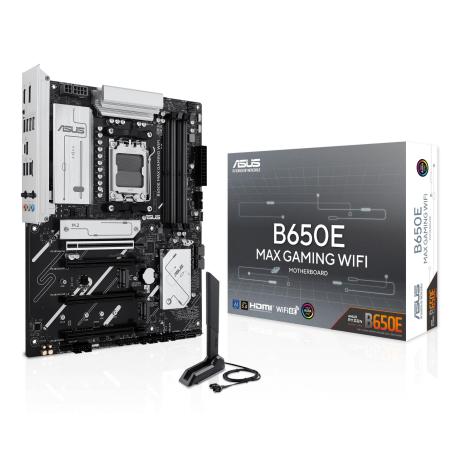 ASUS B650E MAX GAMING WIFI - Motherboard - ATX - Socket AM5 - AMD B650 Chipset - USB-C 3.2 Gen2, USB 3.2 Gen 2, USB 3.2 Gen 1 - 2.5 Gigabit LAN, Wi-Fi 6E, Bluetooth - onboard graphics (CPU required) - High Definition Audio (7.1-channel) - 0