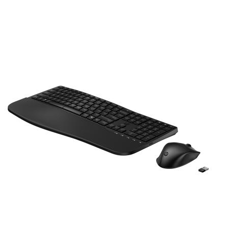 HP 685 - Keyboard and mouse set - dual mode, 3-zone layout, multi-device, 23 programmable keys, OS Auto-Detection, low profile key travel - full size - wireless - 2.4 GHz, Bluetooth - QWERTY - English - black - Smart Buy - 0