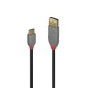 Lindy Anthra Line - USB cable - USB-C (M) to USB Type A (M) - USB 2.0 - 1 m - round - black
