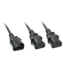 Lindy - Power splitter - IEC 60320 C14 to IEC 60320 C13 - 2 m - molded - black