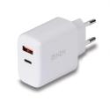 Lindy - Power adapter - 30 Watt - 3 A - PD 3.0 - 2 output connectors (4 pin USB Type A / 24 pin USB-C) - white
