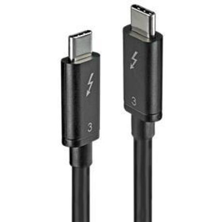 Lindy - Thunderbolt cable - USB-C (M) to USB-C (M) - USB 3.1 Gen 2 / Thunderbolt 3 / DisplayPort 1.2 - 1 m - reversible connectors, 4K support - black - 0