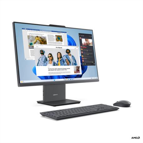 Lenovo IdeaCentre AIO 3 27ARR9 F0HQ - All-in-one with stand - Ryzen 5 7535HS / up to 4.55 GHz - RAM 16 GB - SSD 1 TB - NVMe - Radeon 660M - Gigabit Ethernet, IEEE 802.11ax (Wi-Fi 6) - Win 11 Home - monitor: LED 27" 1920 x 1080 (Full HD) @ 100 Hz - keyboard: Nordic (Danish/Finnish/Norwegian/Swedish) - luna grey - 0