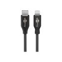 goobay - Lightning cable - USB-C male to Lightning male - 1 m - black - for Apple iPad / iPhone / iPod (Lightning)