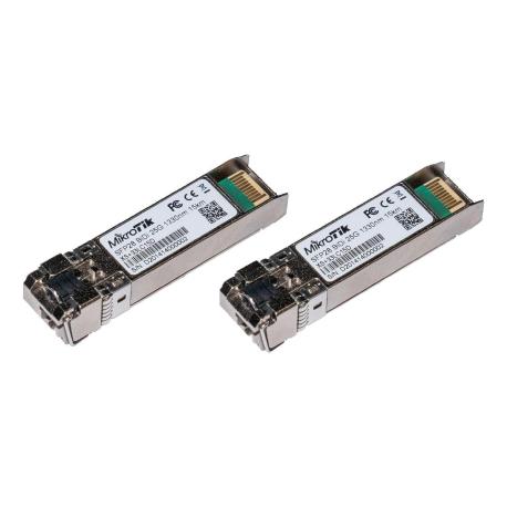 MikroTik XS+2733LC15D - SFP28 transceiver module - SFP+ / SFP28  /  LC / UPC single-mode - up to 15 km - 1270 nm  /  1330 nm (pack of 2) - 0