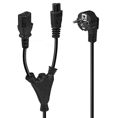 Lindy - Power cable - CEE 7 / 7 (P) to IEC 60320 C13, IEC 60320 C5 - black - 0