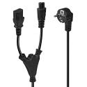 Lindy - Power cable - CEE 7 / 7 (P) to IEC 60320 C13, IEC 60320 C5 - black