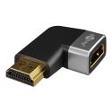 Goobay 72012 HDMI™ Angled Adapter 270° Horizontal, 8K @ 60 Hz, Gold-Plated, Black, Silver