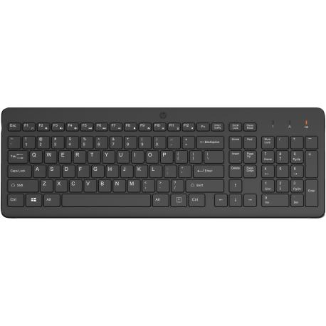 HP 225 - Keyboard - 2.5-zone layout - wireless - 2.4 GHz - QWERTY - English - black - 0