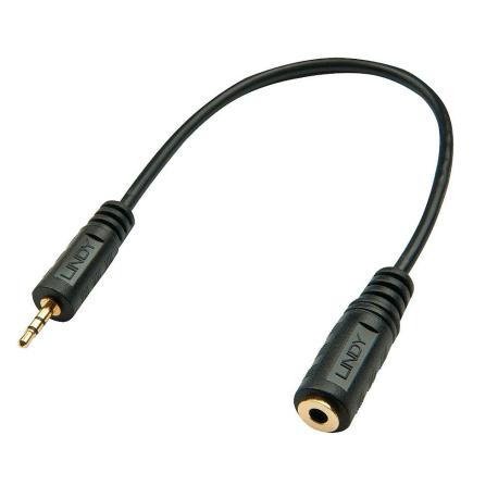 Lindy Premium - Audio adaptor - mini-phone stereo 3.5 mm female to stereo micro jack male - 20 cm - shielded - black - 0