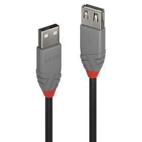 Lindy Anthra Line - USB extension cable - USB (M) to USB (F) - USB 2.0 - 50 cm - round - black - 0