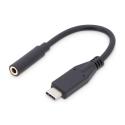 DIGITUS - USB-C to headphone jack adapter - USB-C male to stereo mini jack female - 20 cm - black