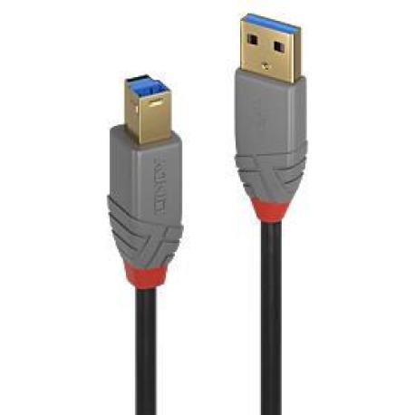 Lindy Anthra Line - USB cable - USB Type A (M) to USB Type B (M) - USB 3.0 - 2 m - round - black - 0