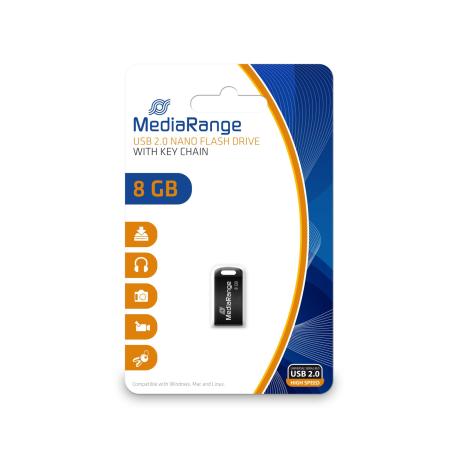 MediaRange Nano - USB flash drive - 8 GB - USB 2.0 - black - 0