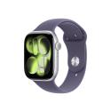 Apple Watch Series 11 (GPS + Cellular) - 46 mm - silver aluminium - smart watch with sport band - fluoroelastomer - purple fog - band size: S/M - 64 GB - LTE, Wi-Fi 4, UWB, Bluetooth - 5G - 36.9 g