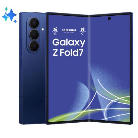 Samsung Galaxy Z Fold7 - 5G smartphone - dual-SIM - RAM 12 GB / Internal Memory 512 GB - OLED display - 8" - 8" - 2184 x 1968 pixels 2184 x 1968 pixels (120 Hz) - 3x rear cameras 200 MP, 12 MP, 10 MP - 2x front cameras 10 MP, 10 MP - blue shadow - 0