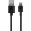 goobay - USB cable - USB-C (M) reversible to USB (M) - USB 2.0 - 5 V - 3 A - 3 m - black