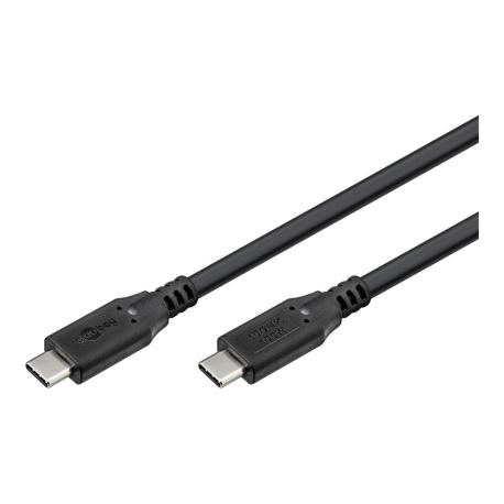 goobay - USB cable - 24 pin USB-C (M) to 24 pin USB-C (M) - USB 3.2 - 50 cm - USB Power Delivery (100W), 4K60Hz support, up to 10 Gbps data transfer rate, SPR - black - 0
