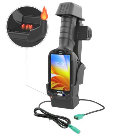 RAM - Bar code scanner docking cradle - powered, peripheral USB-A, heated pogo pins - for Zebra TC8300 - 0