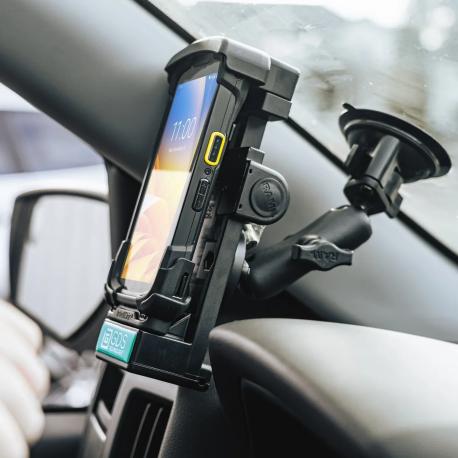 RAM Mounts GDS Holder for Zebra TC2x & TC5x Series in IntelliSkin Protective Sleeve - USB-C & USB-A Connector - 6