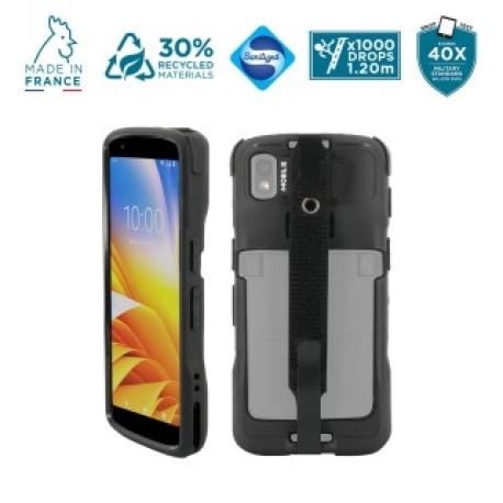 Mobilis PROTECH - Back cover for data collection terminal - rugged - hand strap - 30% recycled material - black - 1