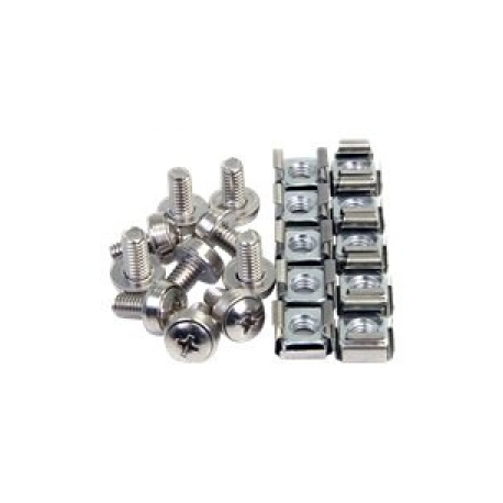 StarTech.com M6 Screws and Cage Nuts - 50 Pack - M6 Mounting Screws and Cage Nuts for Server Rack and Cabinet - Silver (CABSCREWM62B) - Rack screws and nuts - for P / N: RACK-18U-20-WALL-OA, RACK-21U-20-WALL-OA, RACK-24U-20-WALL-OA, SHELF-2U-20-CENTER-V - 0