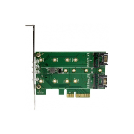 StarTech.com 3-port M.2 SSD (NGFF) Adapter Card - Supports 1x PCIe (NVMe) M.2 SSD, 2x SATA III M.2 SSDs - PCIe 3.0 Adapter (PEXM2SAT32N1) - Interface adapter - M.2 - M.2 Card  /  SATA 6Gb / s - PCIe 3.0 - 6