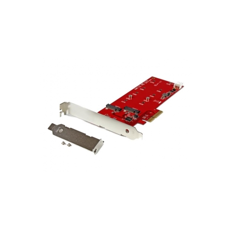 StarTech.com 2x M.2 SATA SSD Controller Card - PCIe - PCI Express M.2 SATA III Controller - NGFF Card Adapter (PEX2M2) - Storage controller - M.2 - M.2 Card  /  SATA 6Gb / s - PCIe 2.0 x2 - for P / N: BNDTB10GI, BNDTB210GSFP, BNDTB310GNDP, BNDTB410GSFP, BNDTB4M2E1, BNDTBUSB3142 - 2