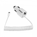 StarTech.com Dual Port Car Charger with Micro USB Cable and USB Port - High Power (21 Watt / 4.2 Amp) - Dual Tablet Car Charger - White (USBUB2PCARW) - Car power adapter - 21 Watt - 4.2 A - 2 output connectors (USB, Micro-USB Type B) - on cable: Micro-USB - white - for P / N: USBLT1MW, USBLT1MWS, USBLT2MBR, USBLT2MW, USBLT30CMW, USBLTM1MBK, USBLTM1MWH