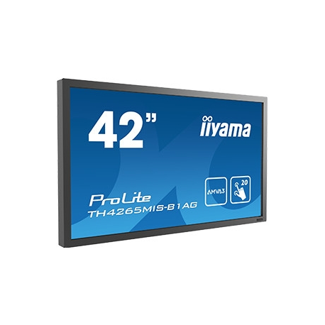 iiyama ProLite TH4265MIS-B1AG - 42" Diagonal Class LED-backlit LCD display - digital signage - with touchscreen - 1080p (Full HD) 1920 x 1080 - black - 12