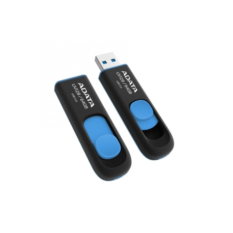 ADATA DashDrive UV128 - USB flash drive - 64 GB - USB 3.0 - black, blue - 0