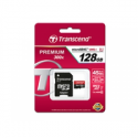 Transcend Premium - Flash memory card (microSDXC to SD adapter included) - 128 GB - UHS Class 1  /  Class10 - 300x - microSDXC